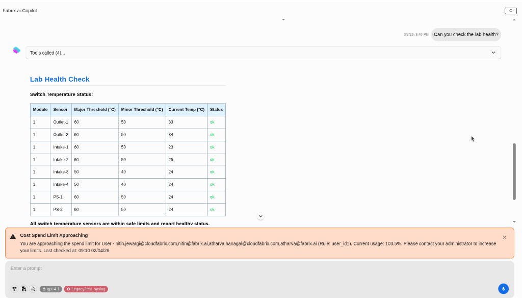 Cost spend limit approaching notification