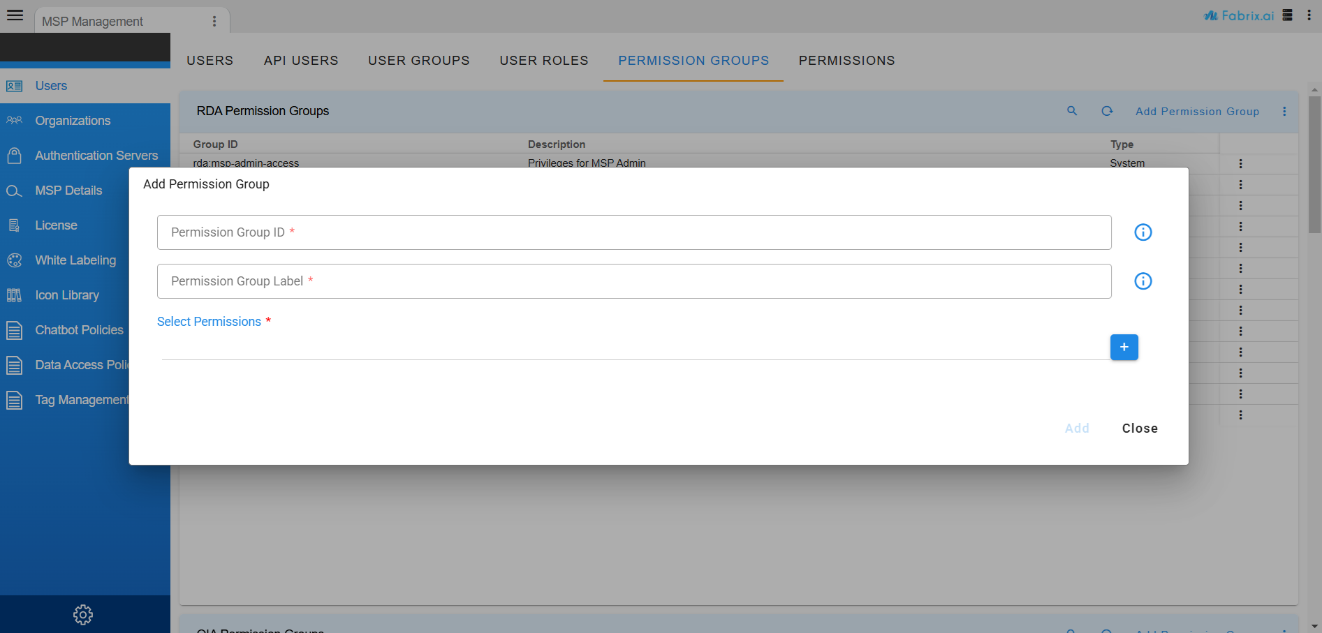 Add Permission Groups