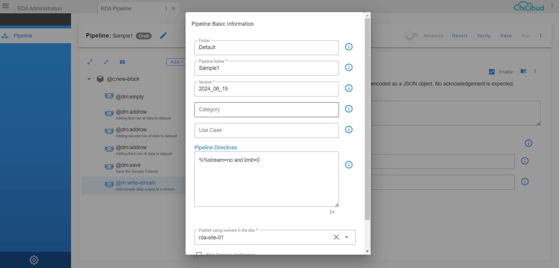 Portal Sample Pipeline Version