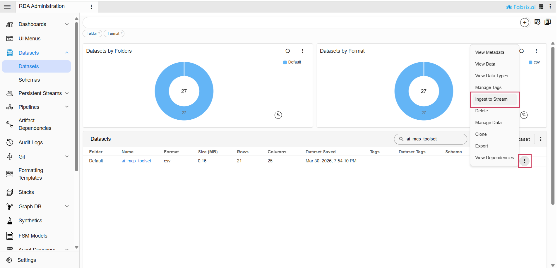 Ingest Dataset Stream