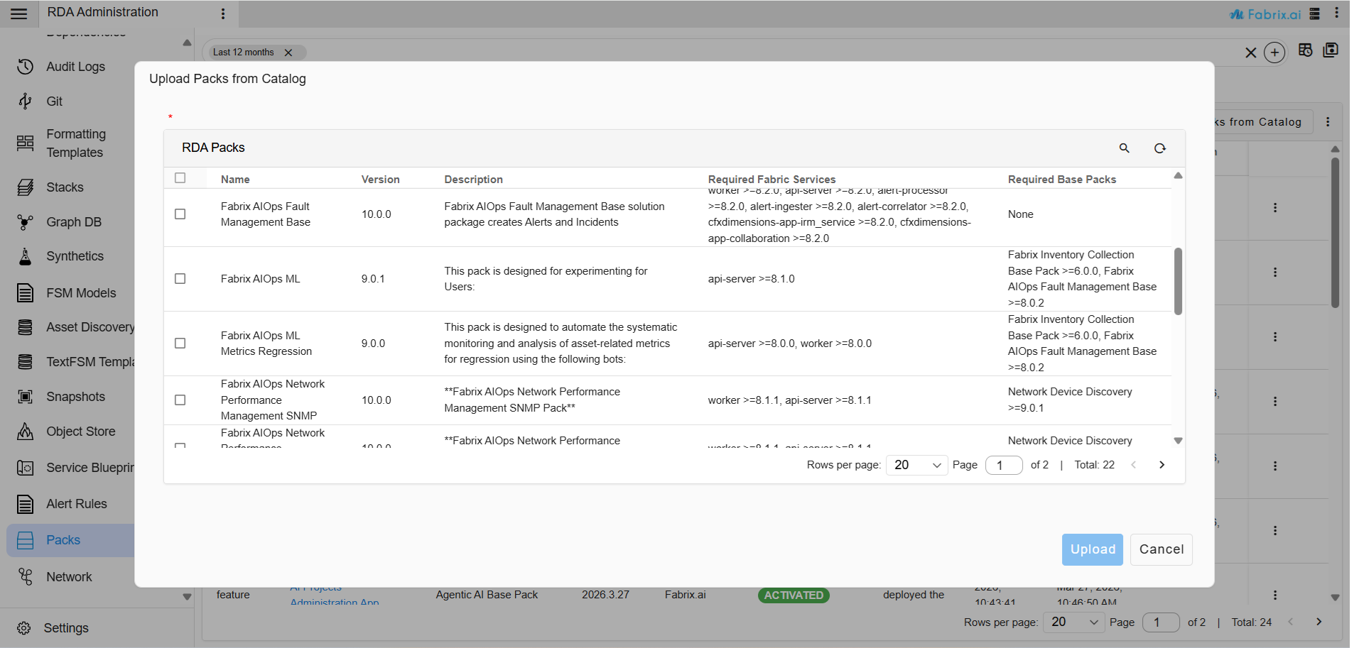 Select Pack & Upload