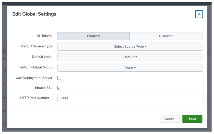 Edit Global Settings