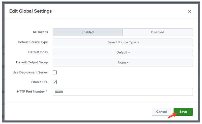 Save Global Settings