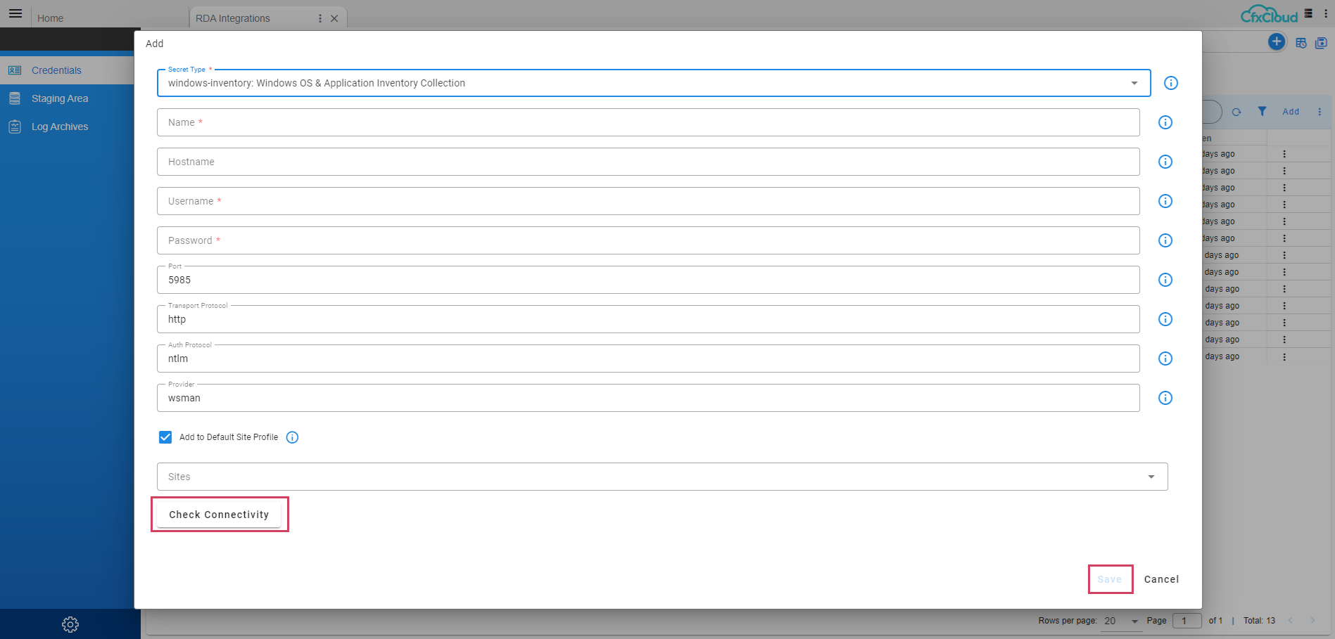 Add Windows Inventory