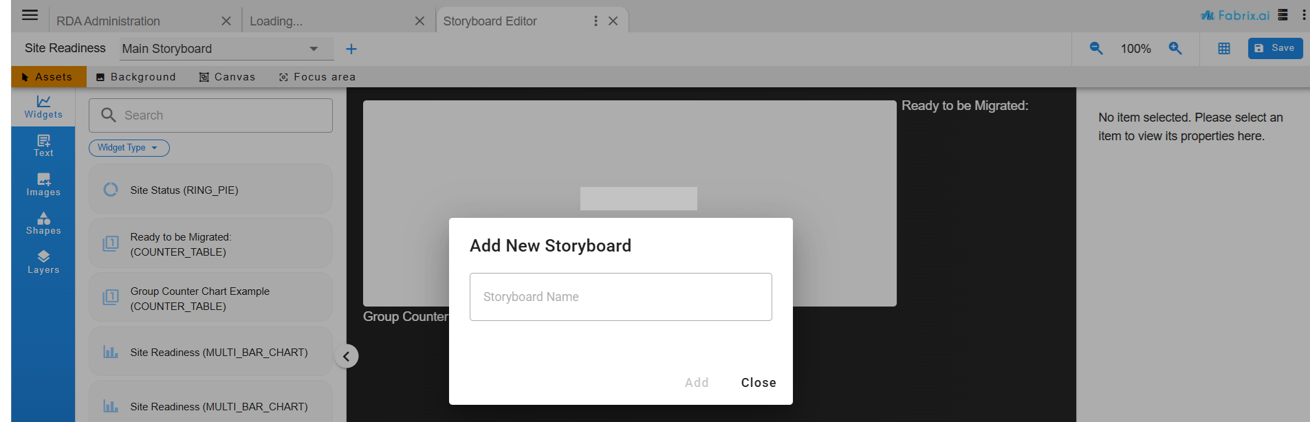 Add New Storyboard